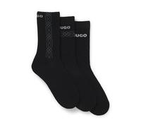 HUGO Men's 3P Qs Rib Geo CC 10273362 01 Short_Socks (Pack of 3), black, 43-46