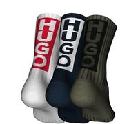 HUGO Men's 3p Qs Rib Label Cc 10267340 01 Short_Socks, 483Open Blue, 39-42