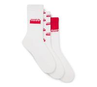 HUGO Mens 3P QS SPLIT LOGO CC Three-pack of short-length socks with split logos