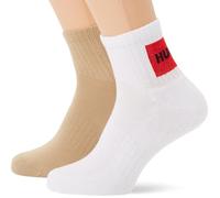 HUGO Men's 3p Sh Rib Label Cc 10271620 01 Short_Socks, 269Medium Beige, 39-42