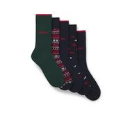HUGO Mens 5P RS GIFT XMAS CC Five-pack of regular-length socks with logo details