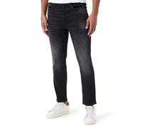 HUGO Mens 634 Black-Black Tapered-fit Jeans in Stretch Denim