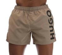 Hugo Mens Abas Logo Swim Shorts - Beige - M - Beige - 100% Recycled Polyester