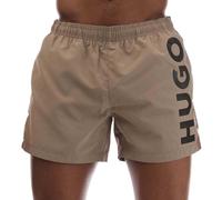 Hugo Mens Abas Logo Swim Shorts - Beige - L - Beige - 100% Recycled Polyester