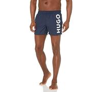 HUGO Men's Abas Swim Trunk, Dark Blue/White, Medium