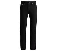 HUGO Mens Ash Black Slim-fit Jeans in Stretch Denim