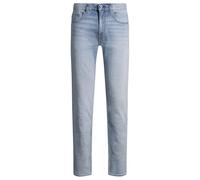 HUGO Mens Ash Slim-fit Jeans in Blue Stonewashed Denim