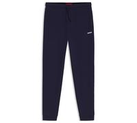 Hugo Mens Austin Pants Cotton Blend Logo Embroidery Pyjama Bottoms, Navy, XXL
