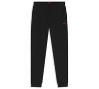 HUGO Mens Austin Pants Cotton-Blend Pyjama Bottoms with Embroidered Logo Black