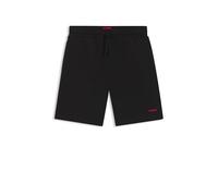HUGO Mens Austin Shorts Waffle-Structured Pyjama Shorts with Embroidered Logo Black