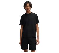 HUGO Mens Austin T-Shirt Waffle-structured pyjama T-shirt with embroidered logo Black