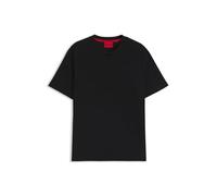 HUGO Mens Austin T-Shirt Waffle-structured pyjama T-shirt with embroidered logo Black