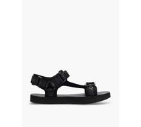 Hugo Mens Black Branded Adjustable-strap Woven Sandals Eur 43 / 9 Uk Men