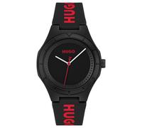 HUGO Men's Black Dial and Black Silicone Strap Watch