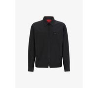 Hugo Mens Black Logo-plaque Regular-fit Zip-up Woven Shirt L