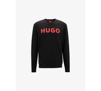 Hugo Mens Black Logo-print Regular-fit Cotton-jersey Sweatshirt S