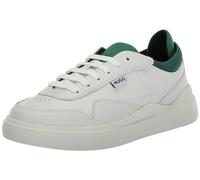 HUGO Men's Blake Cupsole Smooth Sneakers, Natural/Green, 10 UK