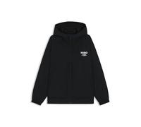 HUGO Mens Bod2531 Water-Repellent Hooded Jacket with Logo Prints Black