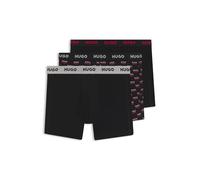 HUGO Mens BOXERBR TRPLT Design Three-Pack of Logo-Waistband Boxer Briefs in Stretch Cotton