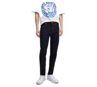 HUGO Mens Brody Dark-Blue Tapered-fit Jeans in Stretch Denim