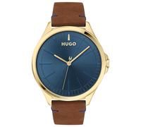 HUGO Men's Brown Leather Strap Watch