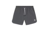 HUGO Waffle-structured swim shorts with embroidered stacked logo - Style CHAFFLE SWIMTRUNK, 50540152 Grey L