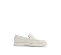 HUGO Mens Chaol loaf Embossed-Logo Loafers in Suede Size 5 Light Beige