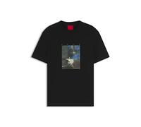 HUGO Mens Dabolos x apoh Ballerina-Artwork T-Shirt in Cotton Jersey Black