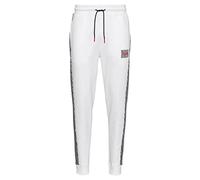 HUGO Mens Dacino Cotton-terry tracksuit bottoms with logo inserts and patch