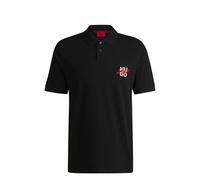 HUGO Cotton-piqué polo shirt with double logo - Style Dalogpolo, 50533657 Black L