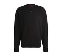 HUGO Mens Dapocrew Relaxed-fit Sweatshirt in Cotton Terry with Logo Print Black