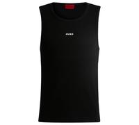 HUGO Mens Dapota Contrast-Logo Tank top in Stretch Cotton Black