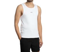 HUGO Ribbed stretch-cotton tank top with logo print - Style Dapota, 50542089 White S
