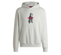 Hugo Mens Dartchon Animal Graphic Hoodie in Natural Cotton - Size X-Small