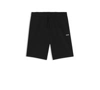 HUGO Mens Dayono Cotton-Terry Shorts with Logo Print Black
