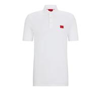 HUGO Mens Dereso232 Logo-Label Slim-fit Polo Shirt in Cotton piqué White