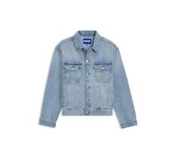 HUGO Mens Dex Regular-fit Denim Jacket with Logo Details