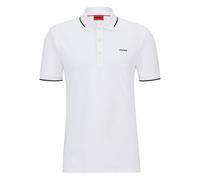 Hugo Mens Dinoso Polo Shirt - White Cotton - Size Medium
