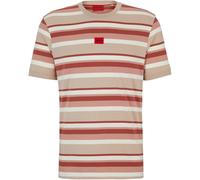 Hugo Mens Diragolino Striped Logo Oversized T-ShirtM Pink/White GT26892