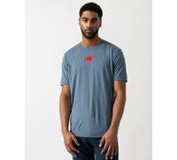 HUGO Mens Diragolino212 Label Logo T-Shirt - Open Blue 496 - Open Blue 496 - M