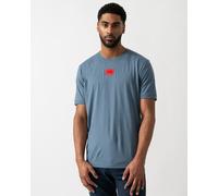 HUGO Mens Diragolino212 Label Logo T-Shirt - Open Blue 496 - Open Blue 496 - XL