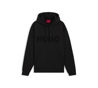 HUGO Mens Ditchle Oversized-fit Hoodie in Cotton Terry with Tonal Logo Black