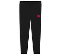 HUGO Mens Doak212 Logo-Patch Tracksuit Bottoms in Cotton Jersey Black