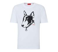 Hugo Mens Dog Print T-Shirt - White - S - White