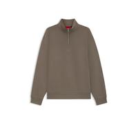 HUGO Mens Durty244 Logo-Print Zip-Neck Sweatshirt in Cotton Terry