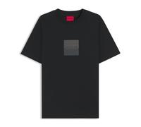 Hugo Mens Dusplit Split Logo T-Shirt in Black Cotton - Size Medium
