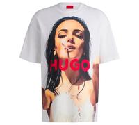 HUGO Mens Duwedie Oversized-fit T-Shirt in Cotton with high-Impact Print