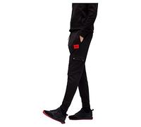 HUGO Mens Dwellrom Cotton-terry cargo tracksuit bottoms with red logo label