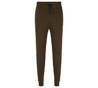 HUGO Mens Dyssop Cotton-terry tracksuit bottoms with red-frame logo