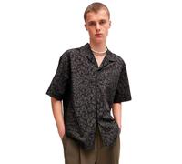 HUGO Mens Egeeno Seasonal-Print Oversized-fit Shirt in Cotton poplin